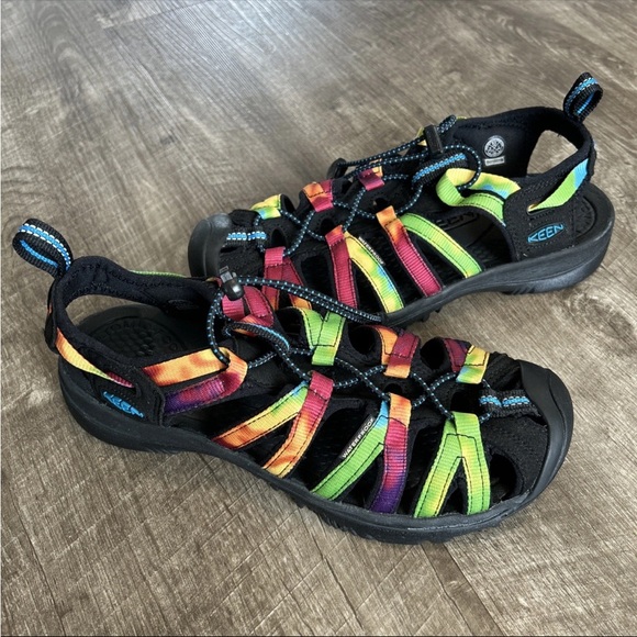 KEEN Womens Whisper Closed Toe Sandals Original Tie Dye Size 8.5 Rainbow - Picture 1 of 9